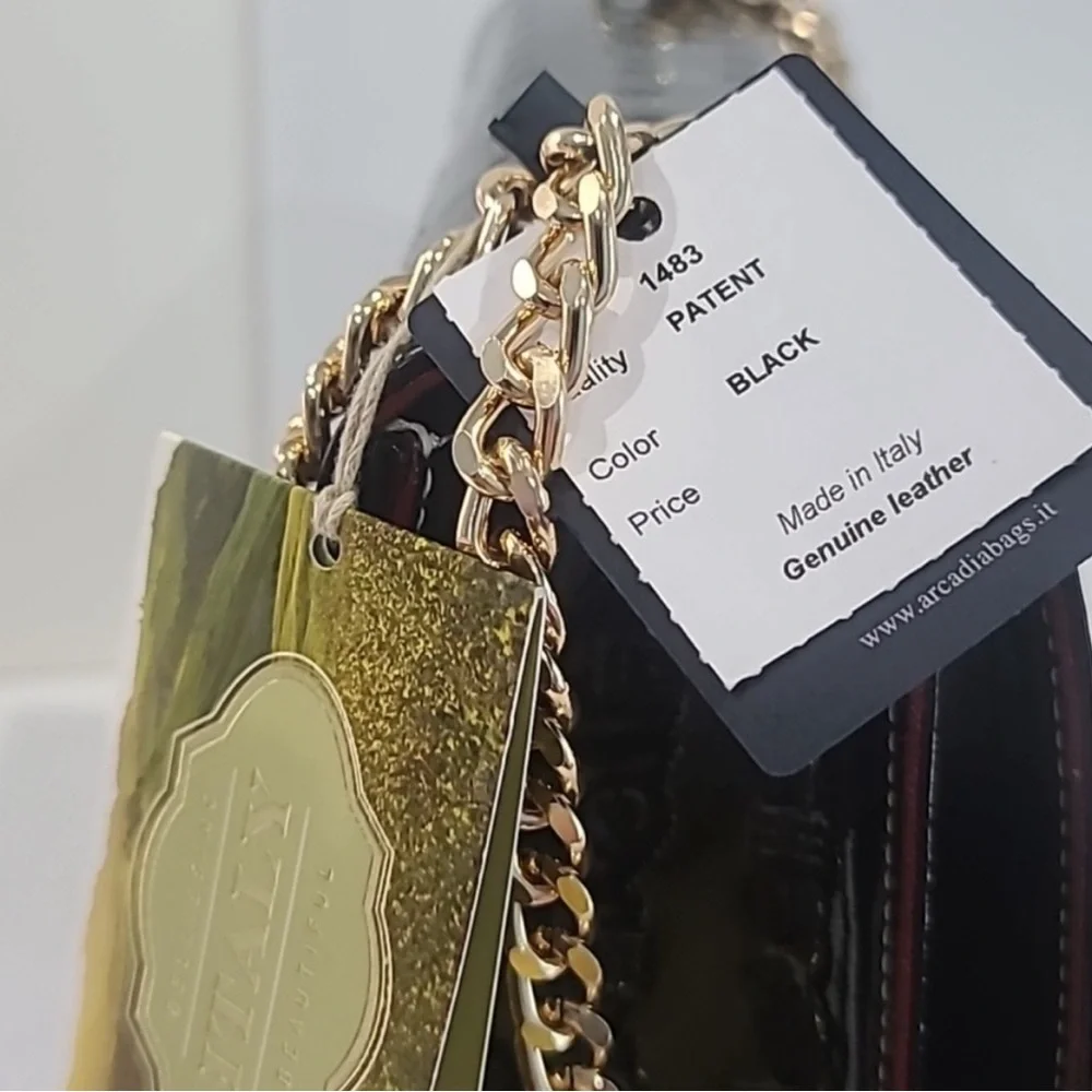 Arcadia Luxury Black and Gold Designer Shoulder or Crossbody Bag - Picture 6 of 13